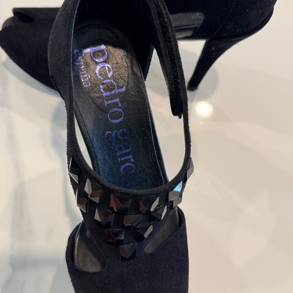 Pedro Garcia “Precious” Black Suede Open-Toe Heels – Size 5.5 US – Pre-Owned - Picture 5 of 16